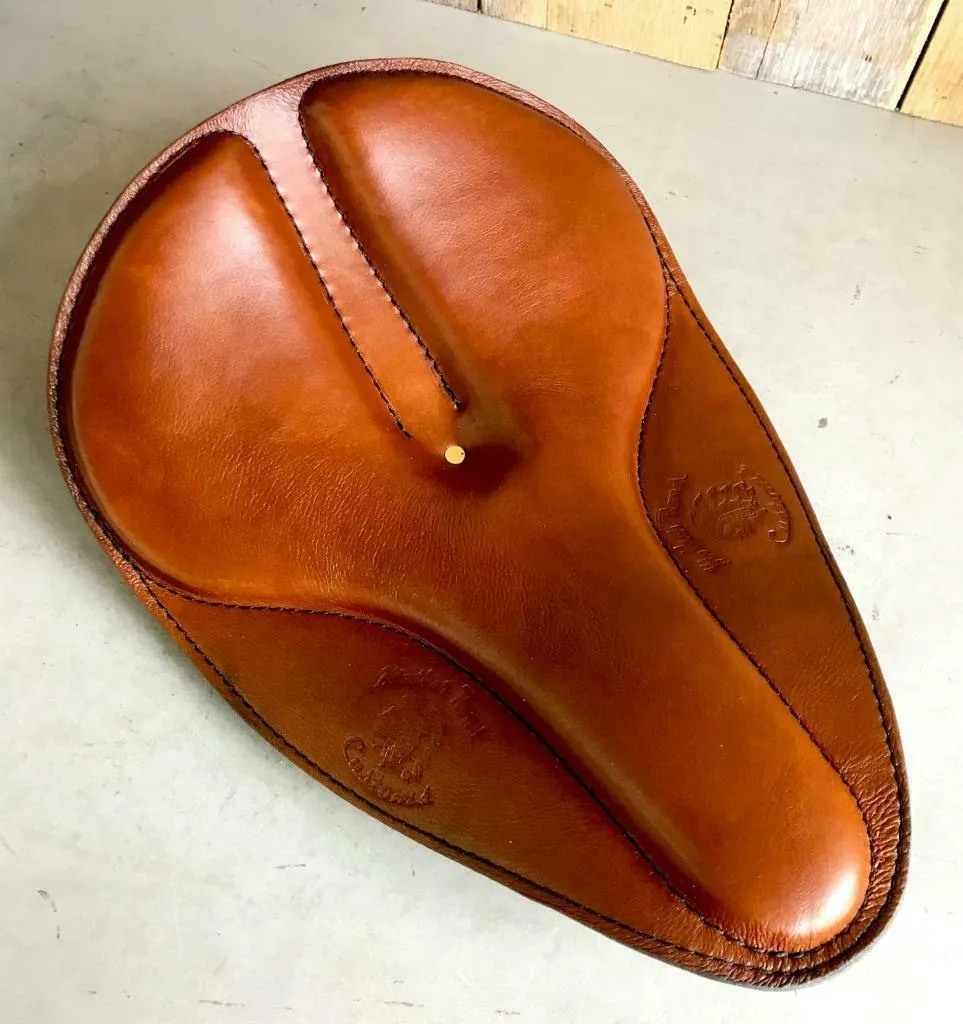 10x14 Tan Board Track Racer Spring Seat Chopper Bobber Harley Sportster MRC