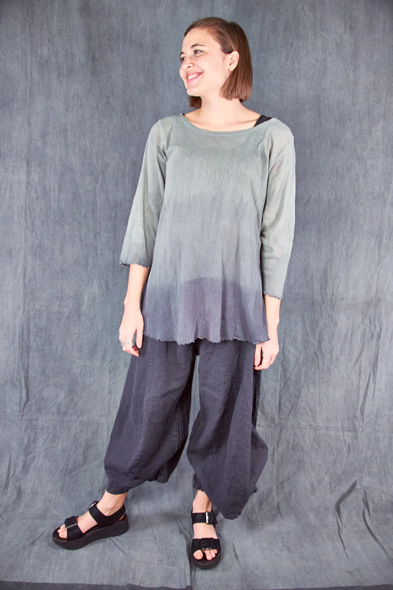 1145HD Hand-dyed Mesh Cafe Tee Sage Twilight Ombre-U