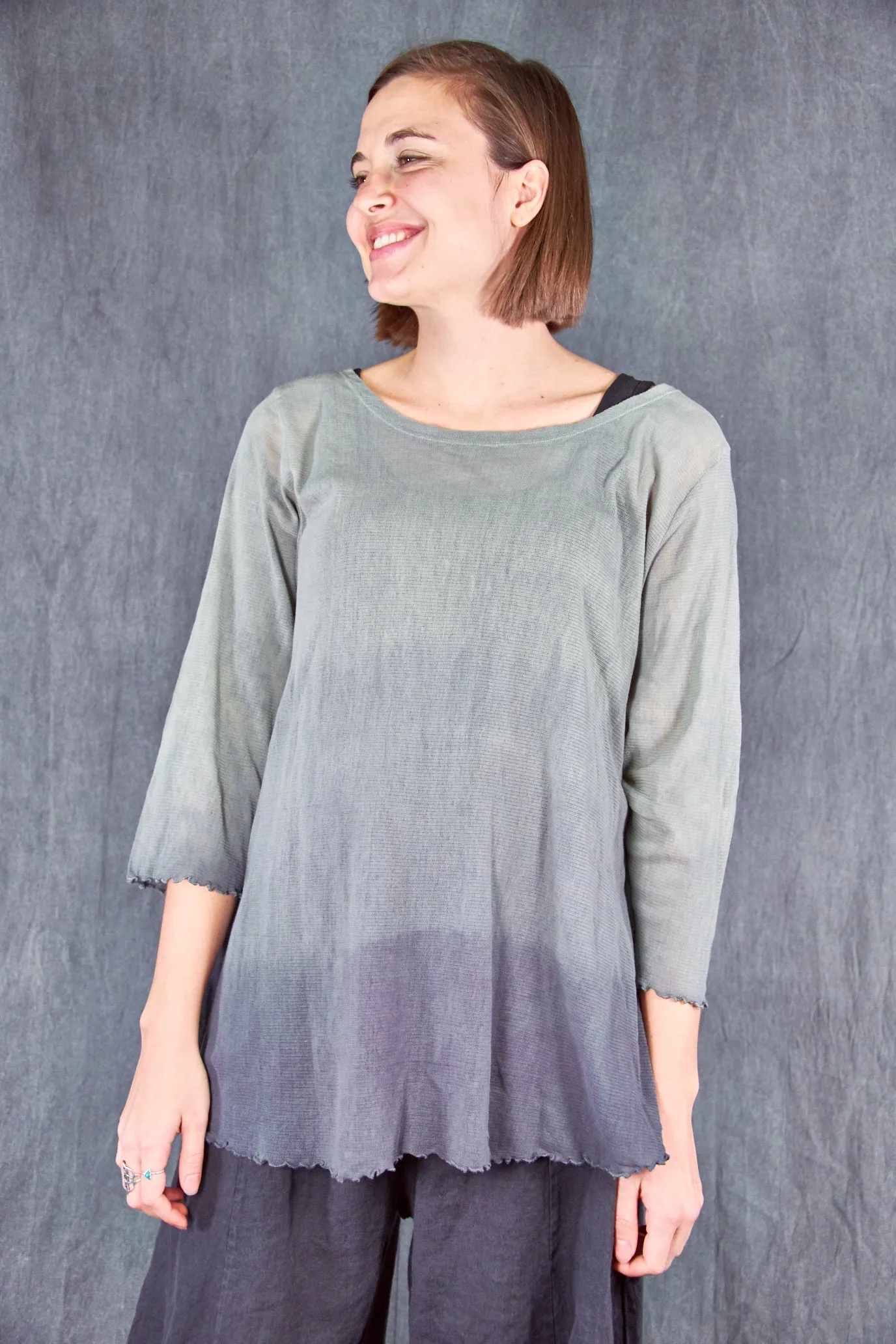 1145HD Hand-dyed Mesh Cafe Tee Sage Twilight Ombre-U