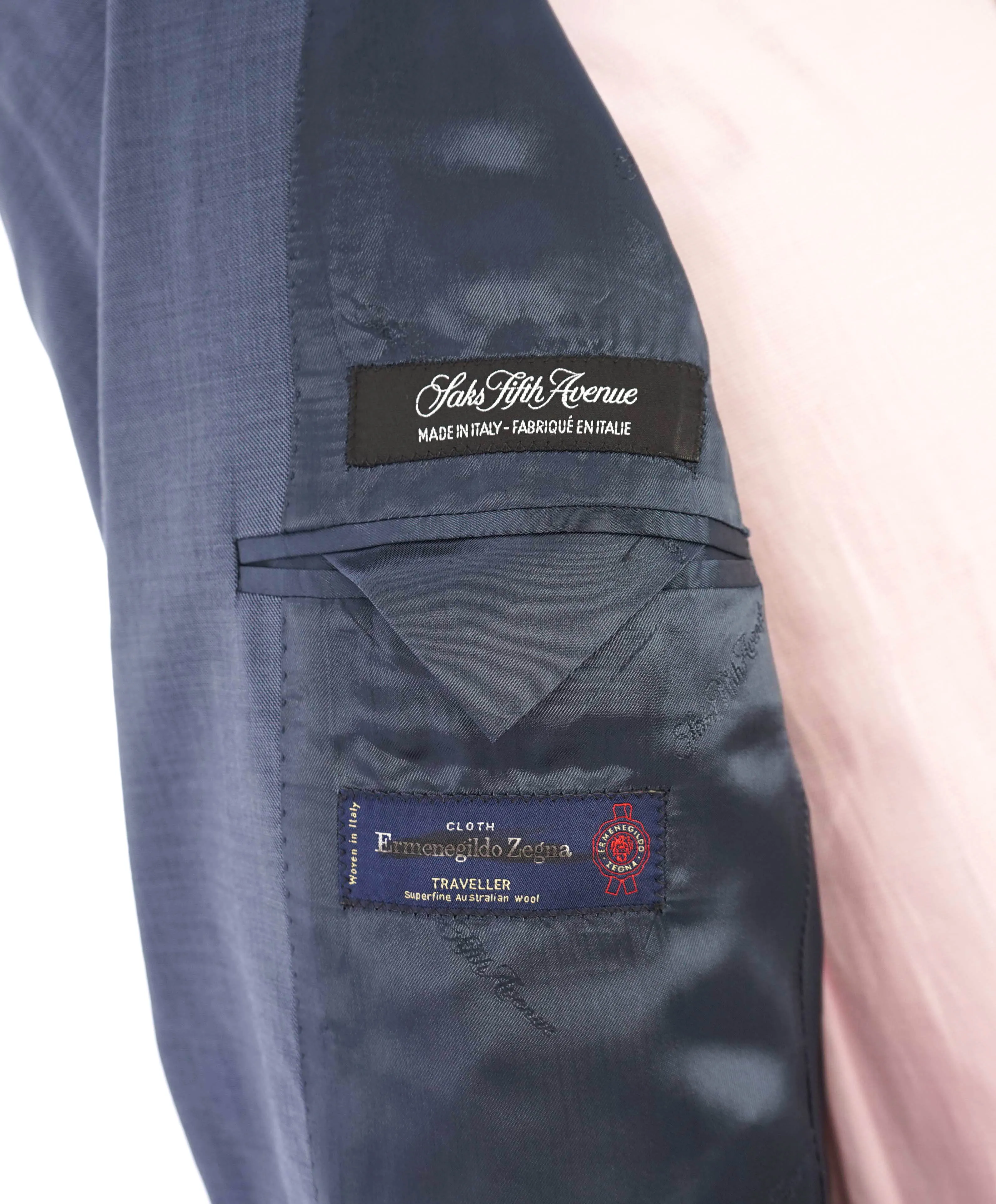 $1,295 ERMENEGILDO ZEGNA - By SAKS FIFTH AVENUE "SLIM" Pastel Blue Suit - 40L 32W