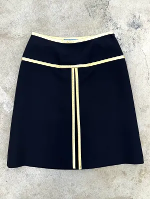 2014 Prada Metallic Gold Trim Skirt