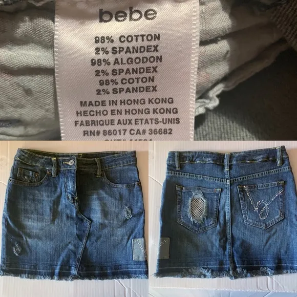 7 for all mankind &amp; Bebe Bundle of 2 Denim Skirts