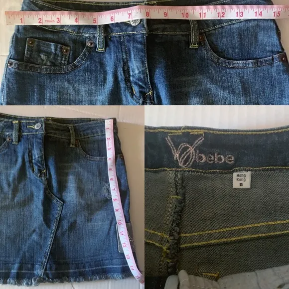 7 for all mankind &amp; Bebe Bundle of 2 Denim Skirts