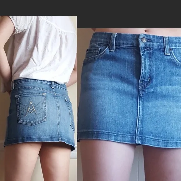 7 for all mankind &amp; Bebe Bundle of 2 Denim Skirts