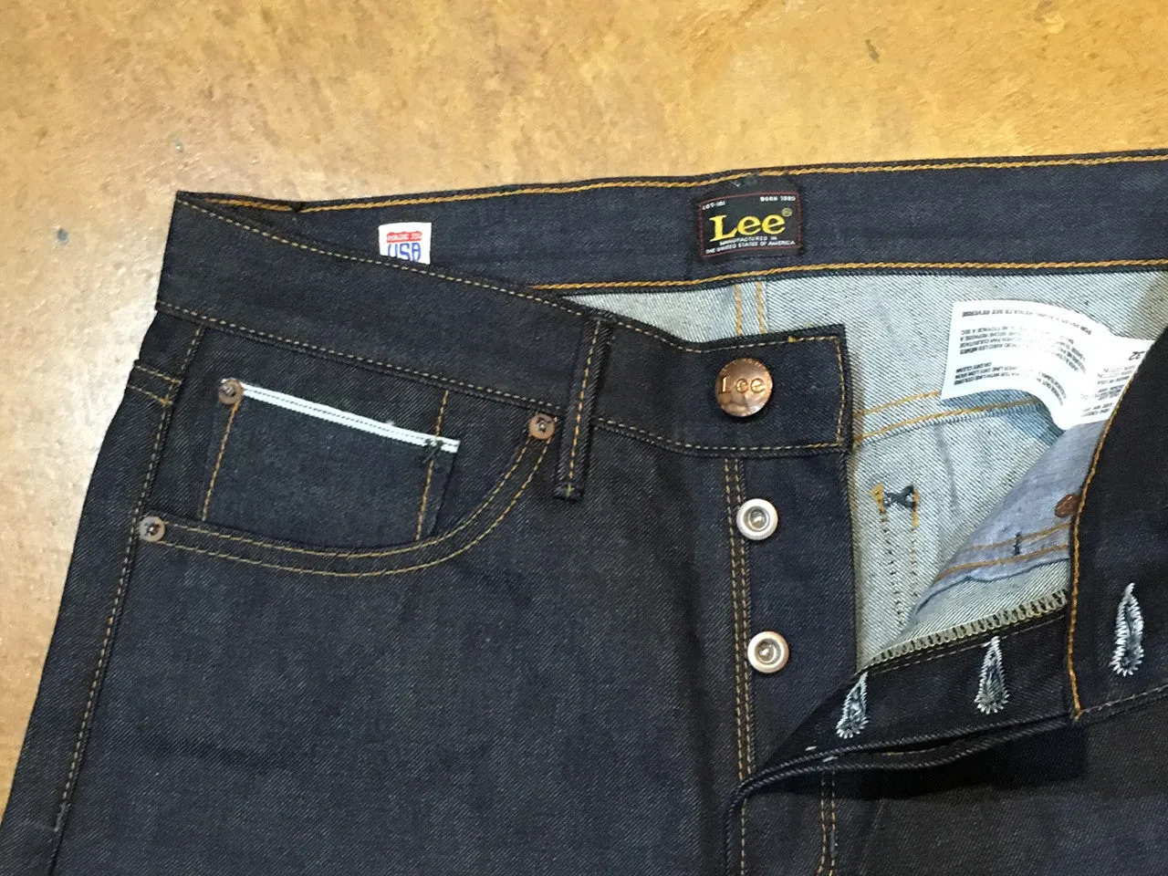 7B10201 Lee 101 USA Slim Narrow KC Dry Stock Yard Rigid