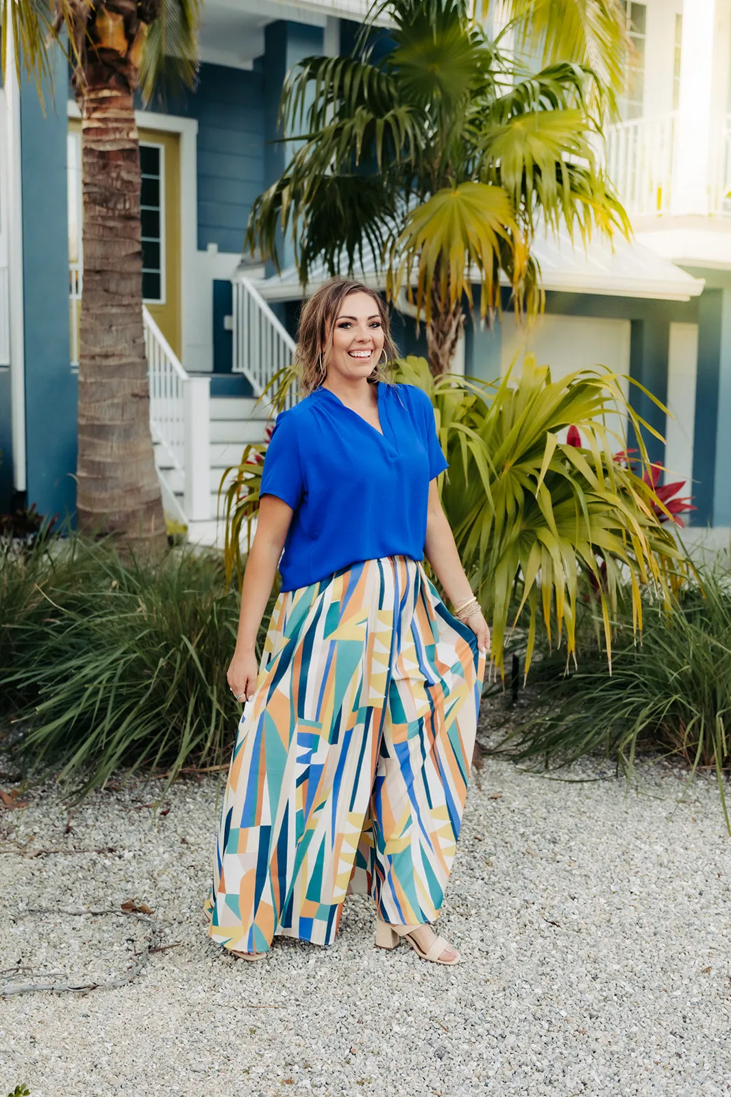Abstract Print Palazzo Pants