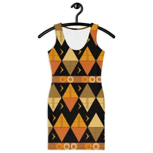 African Tribal Print Tank Dress - Earthy