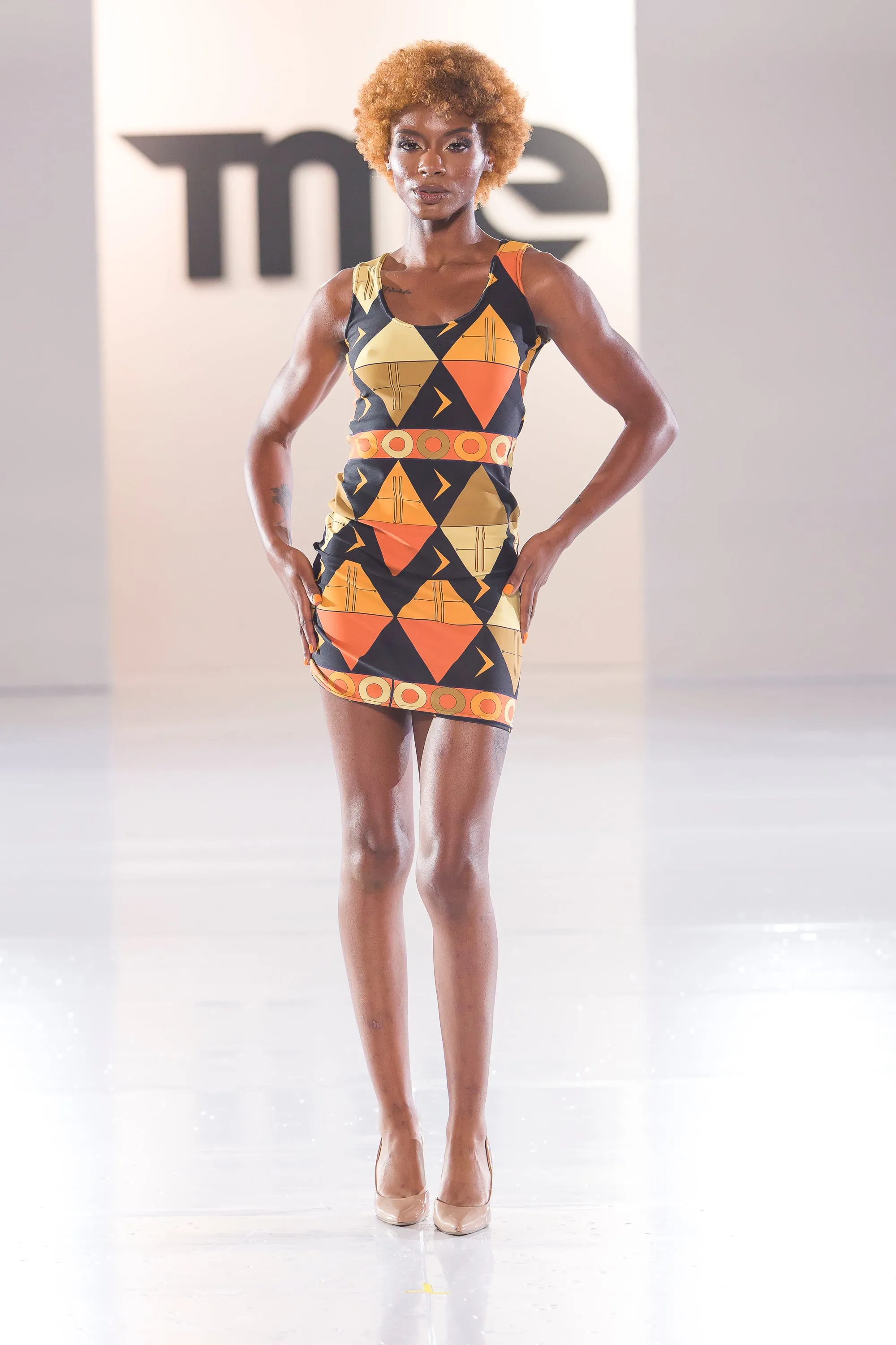 African Tribal Print Tank Dress - Earthy