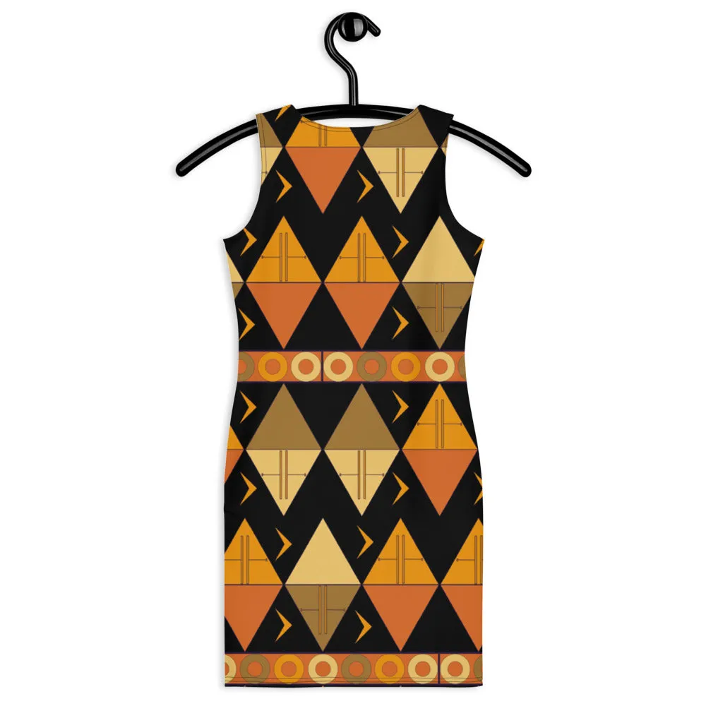 African Tribal Print Tank Dress - Earthy