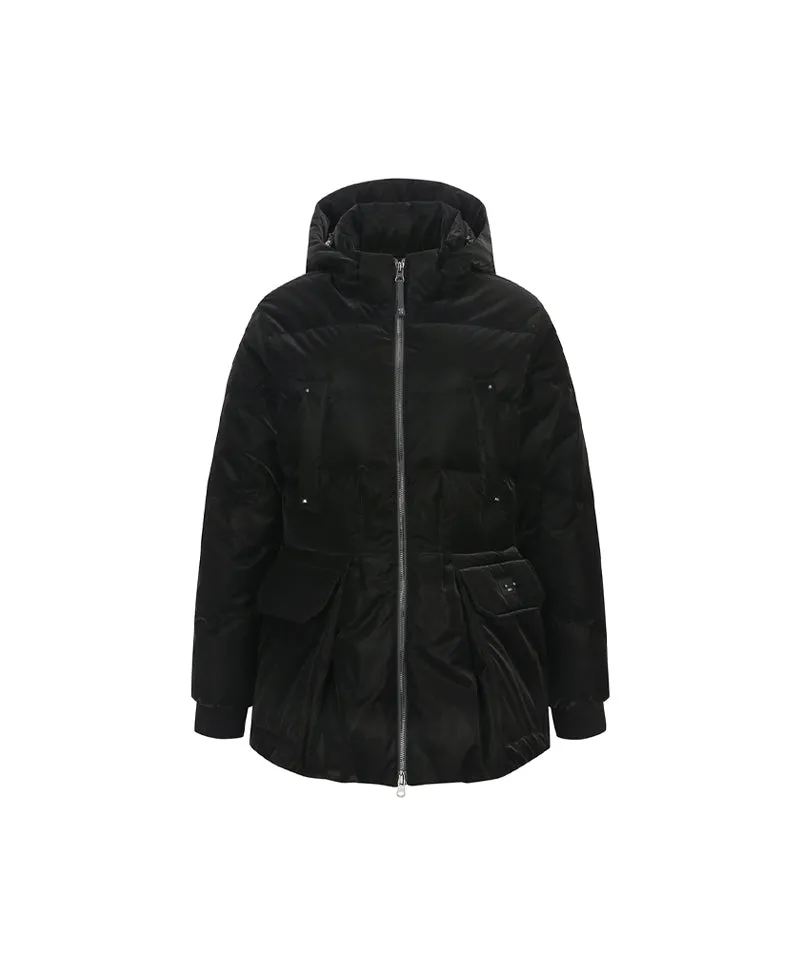 ANEW Golf Women's Pocket Point Hoody Down Jacket - Black