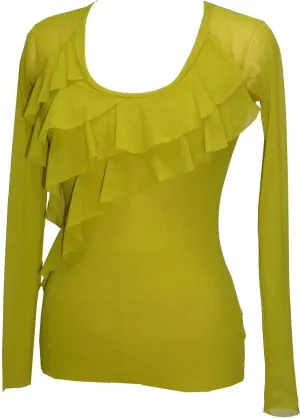 Asymmetric Layering Ruffled Top