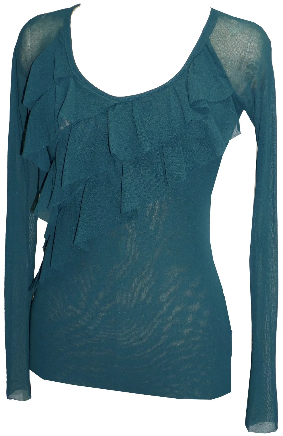 Asymmetric Layering Ruffled Top