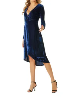 Autumn and Winter Gold Velvet Dress Women's Ladies V-neck Long-sleeved Long Evening Dress