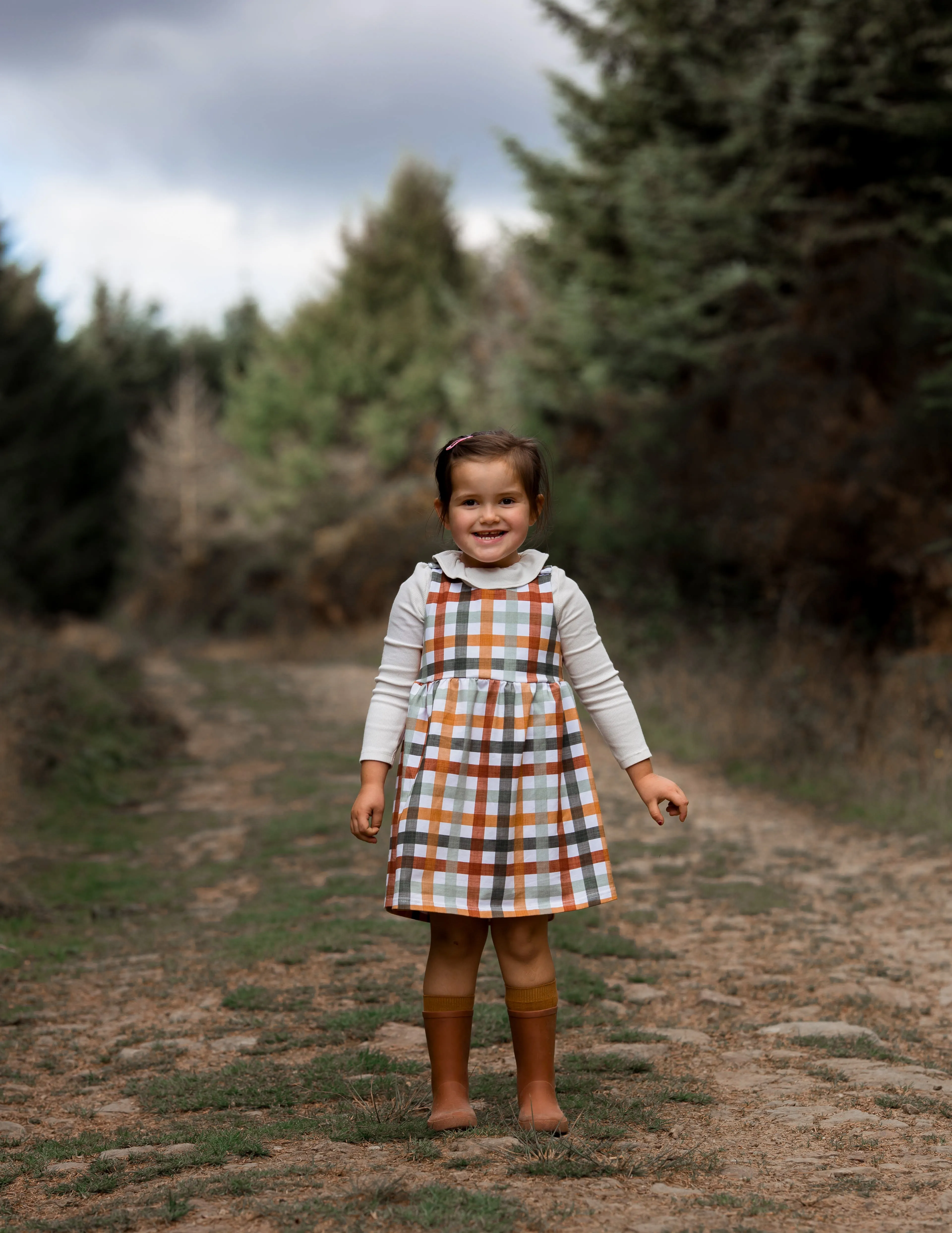 Autumn Checks Pinafore Dress