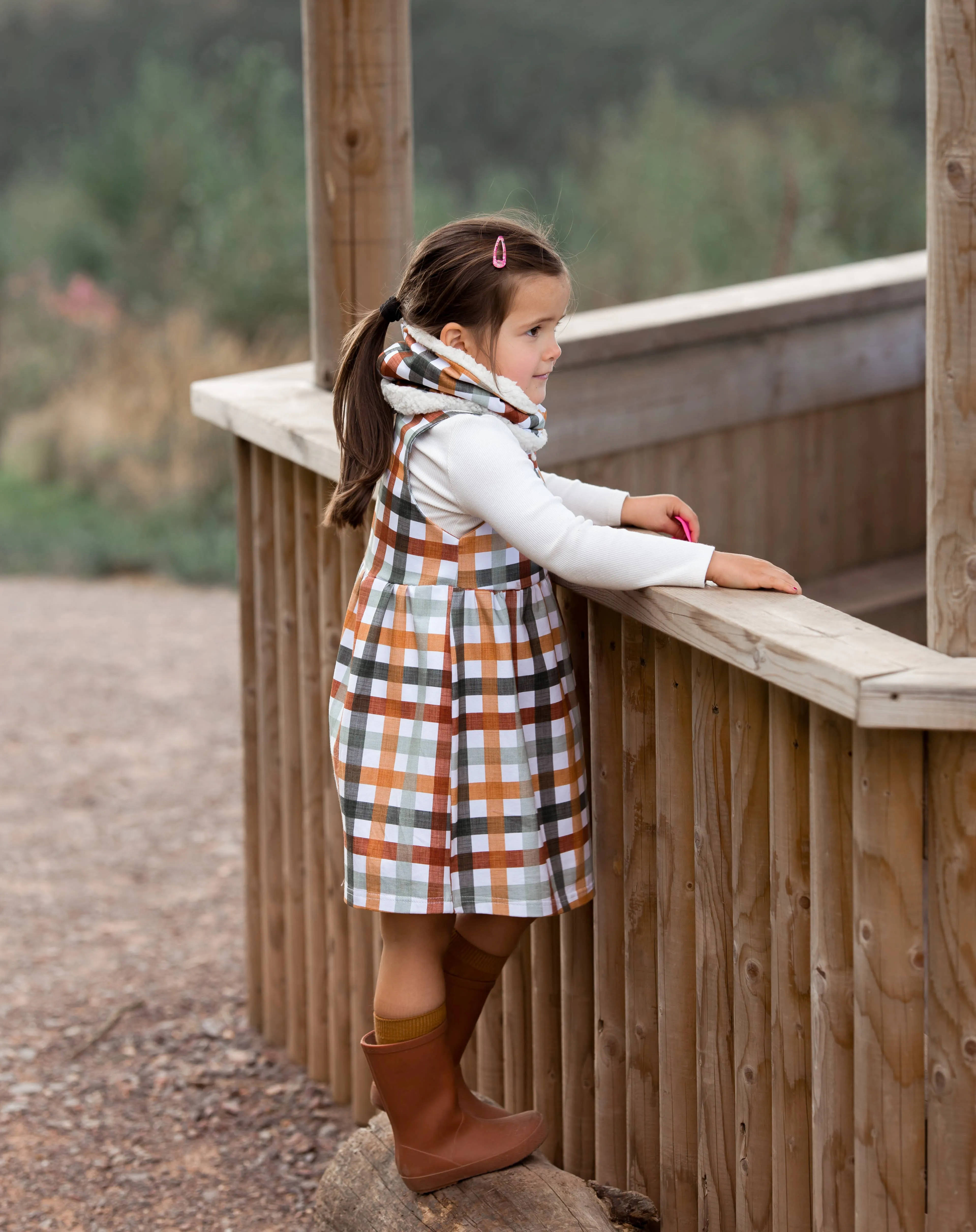 Autumn Checks Pinafore Dress