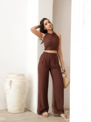 Back Smocked Halter Neck Top