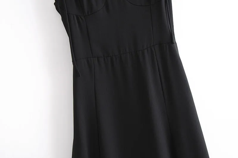 Backless Suspenders Slit Leg Vintage Midi Dresses