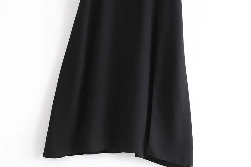 Backless Suspenders Slit Leg Vintage Midi Dresses