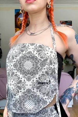 Bandana Denim Halter Top