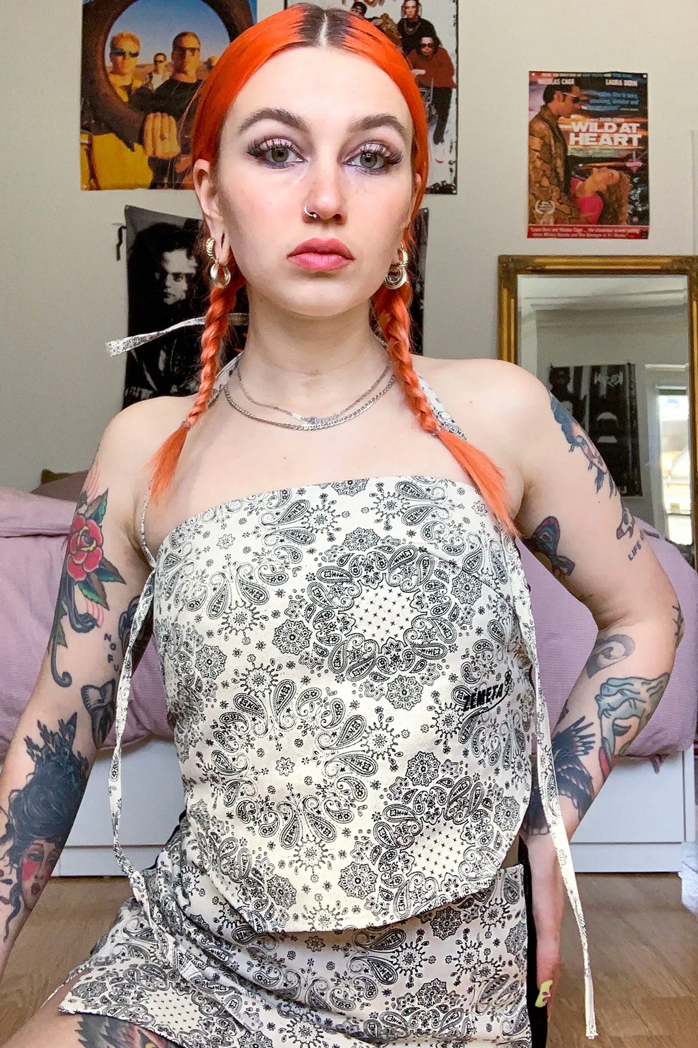 Bandana Denim Halter Top