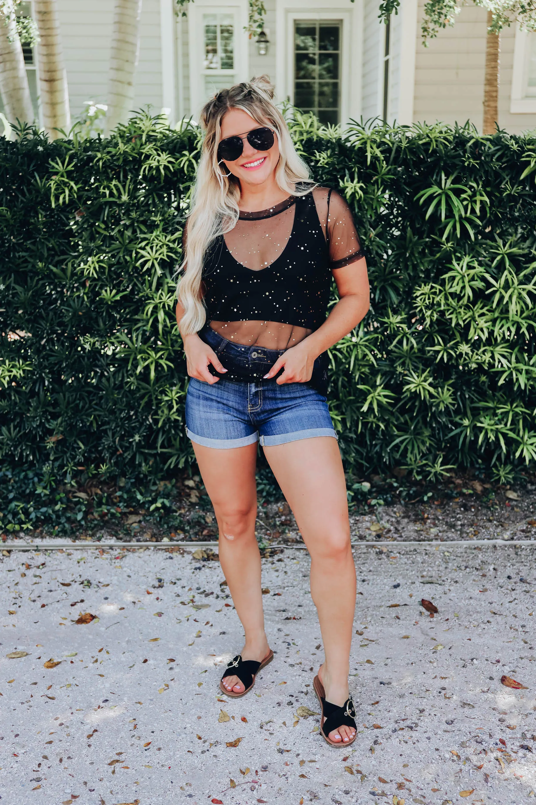 Be A Star Mesh Top - Black
