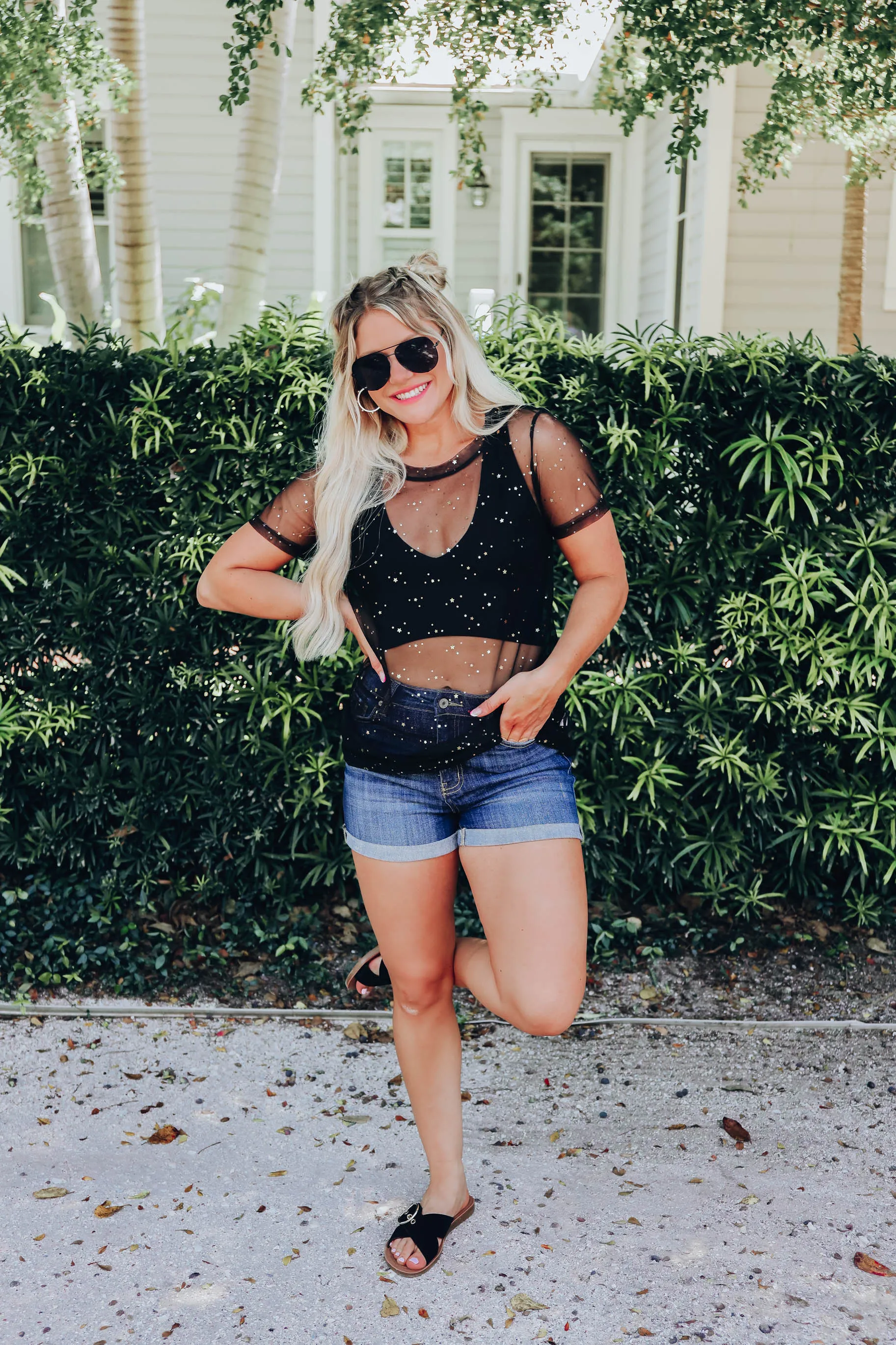Be A Star Mesh Top - Black
