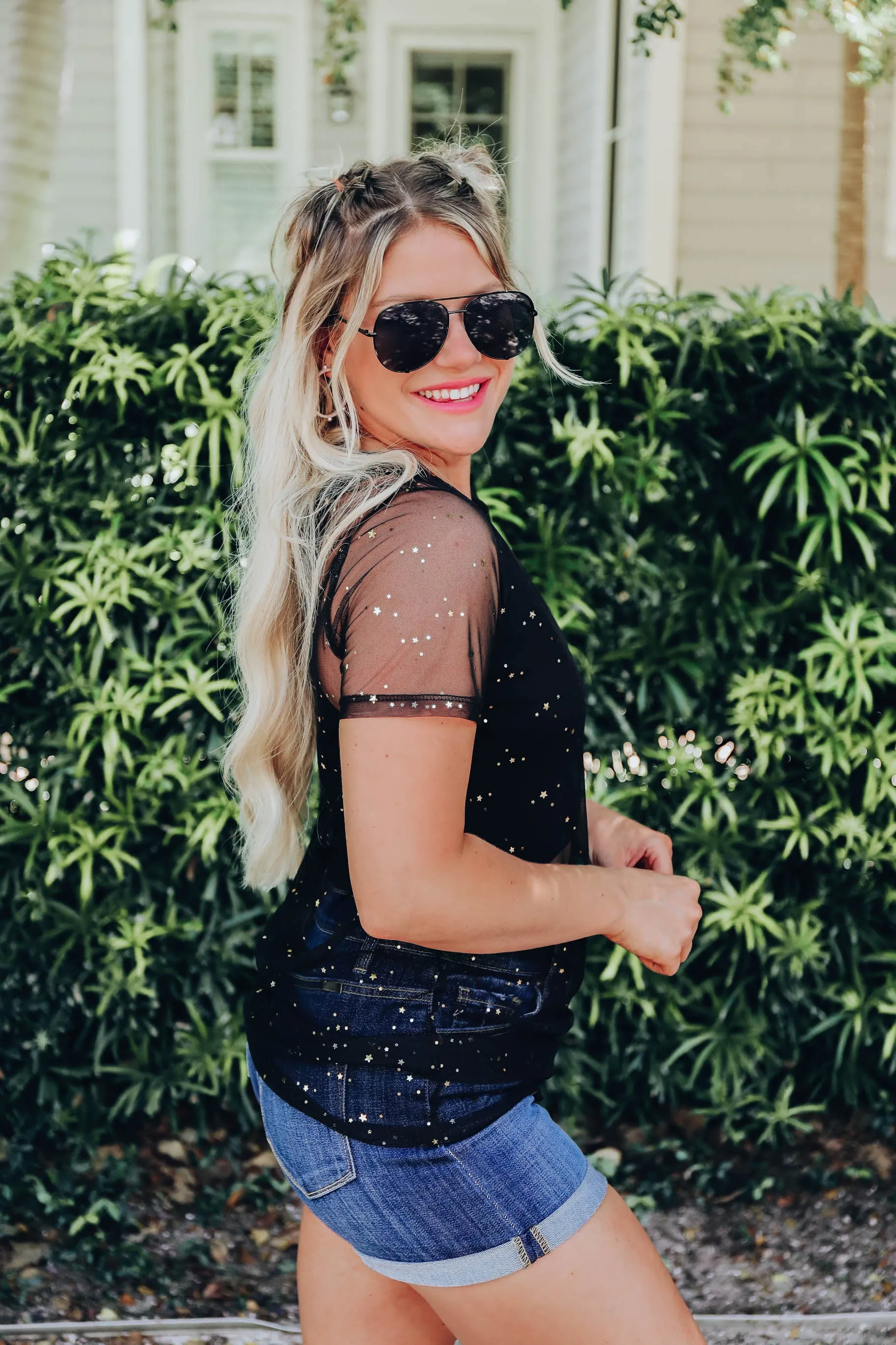 Be A Star Mesh Top - Black