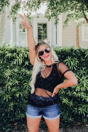 Be A Star Mesh Top - Black