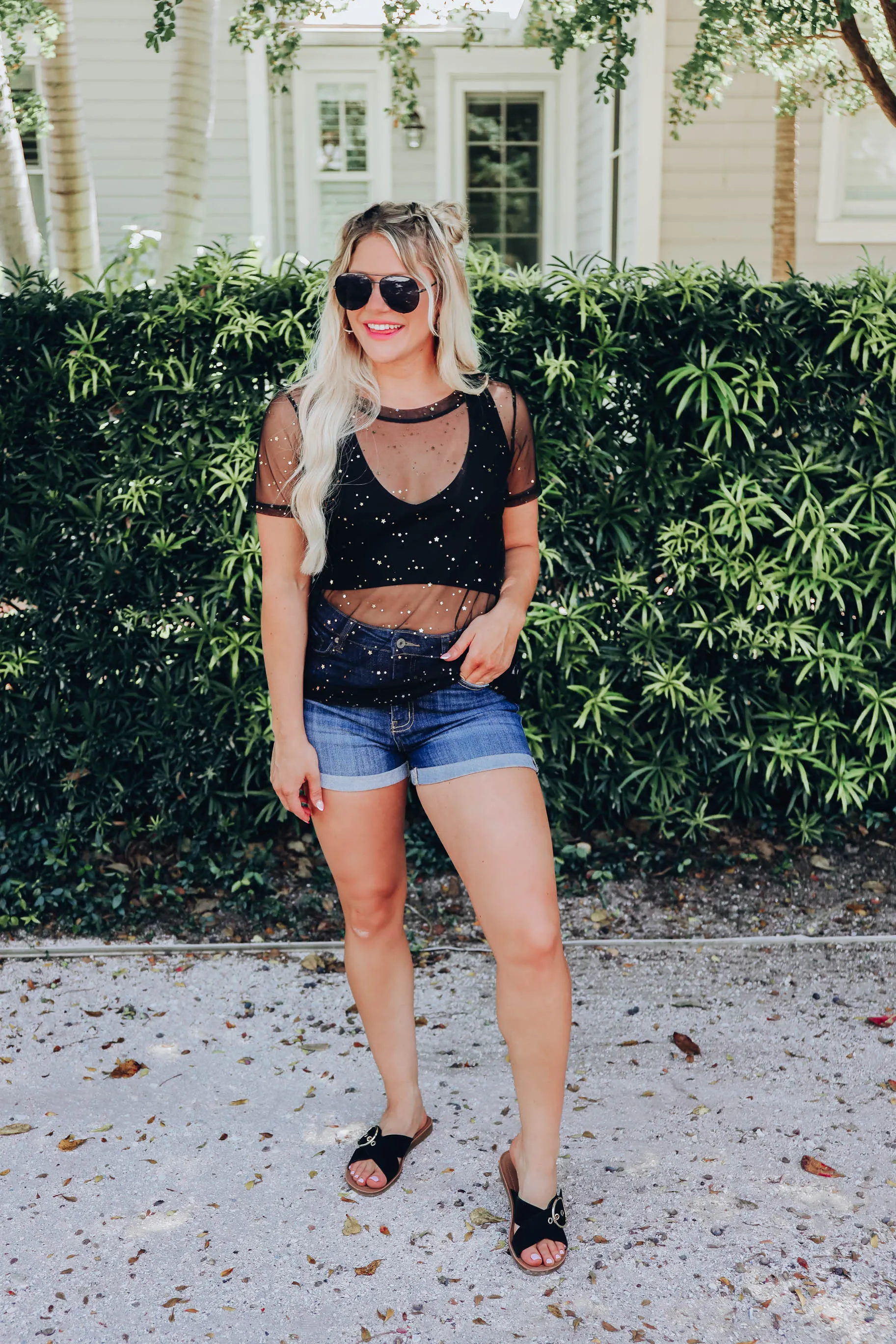 Be A Star Mesh Top - Black
