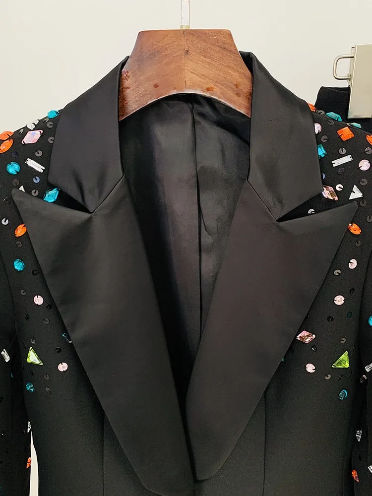 Beaded Blazer Pants Set