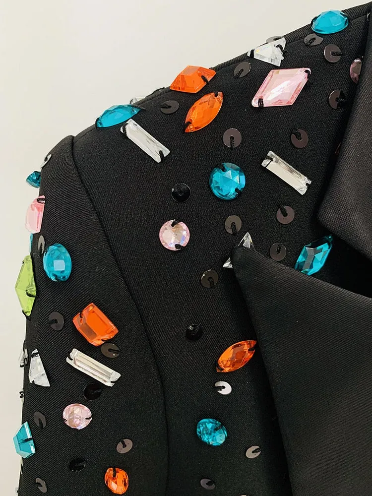Beaded Blazer Pants Set