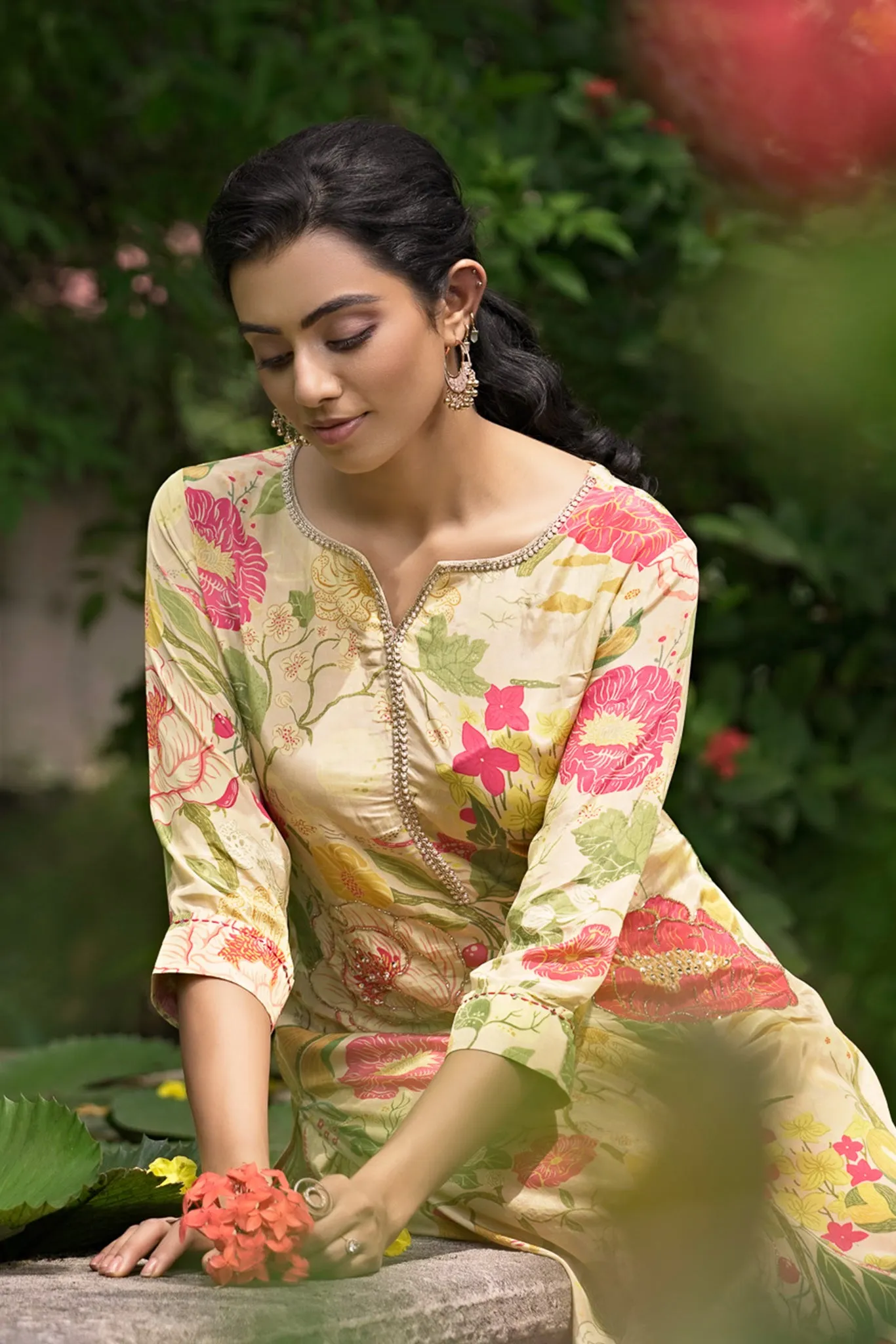 Beigh Kurti with Heavy Purl and Cutdana Work