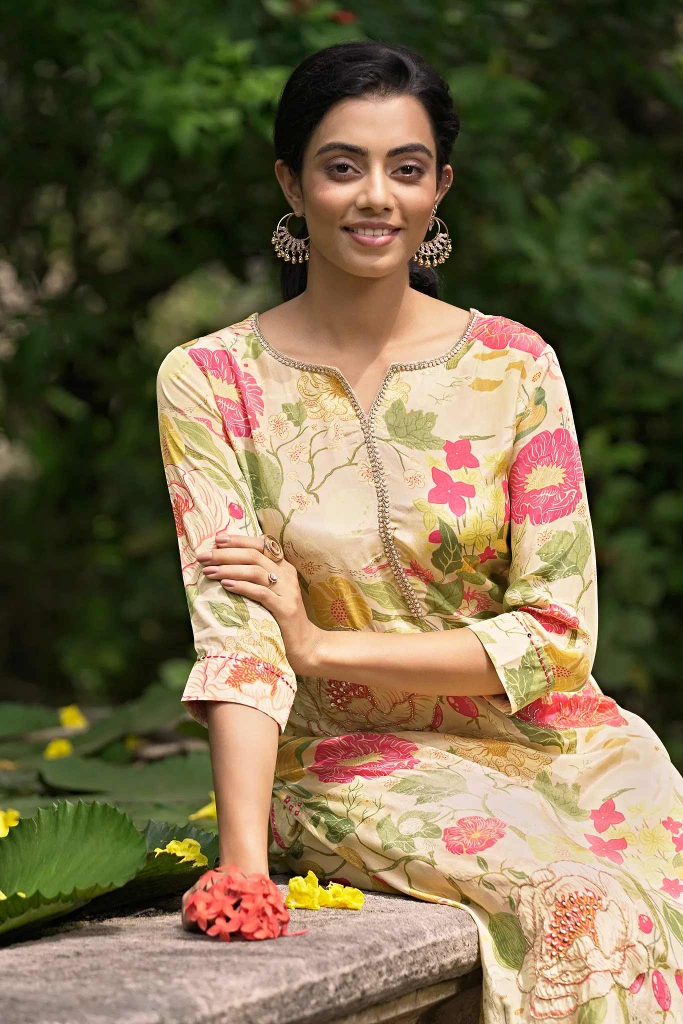 Beigh Kurti with Heavy Purl and Cutdana Work