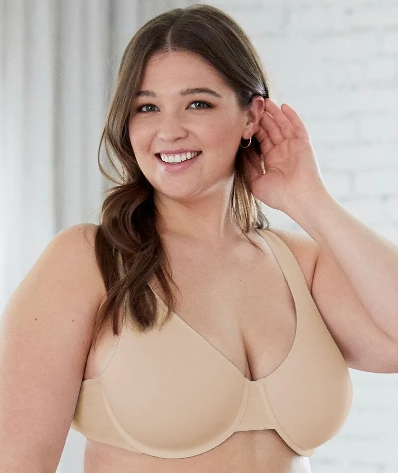 Bestform Unlined Cotton Stretch T-Shirt Bra with Underwire - Sand