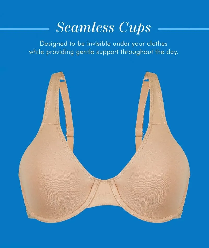 Bestform Unlined Cotton Stretch T-Shirt Bra with Underwire - Sand