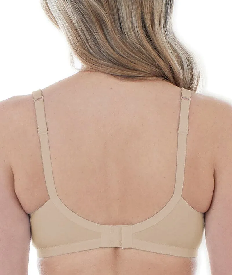 Bestform Unlined Cotton Stretch T-Shirt Bra with Underwire - Sand