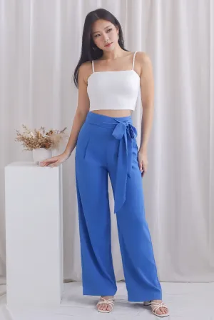 Briley Tie Sash Palazzo Pants In Blue