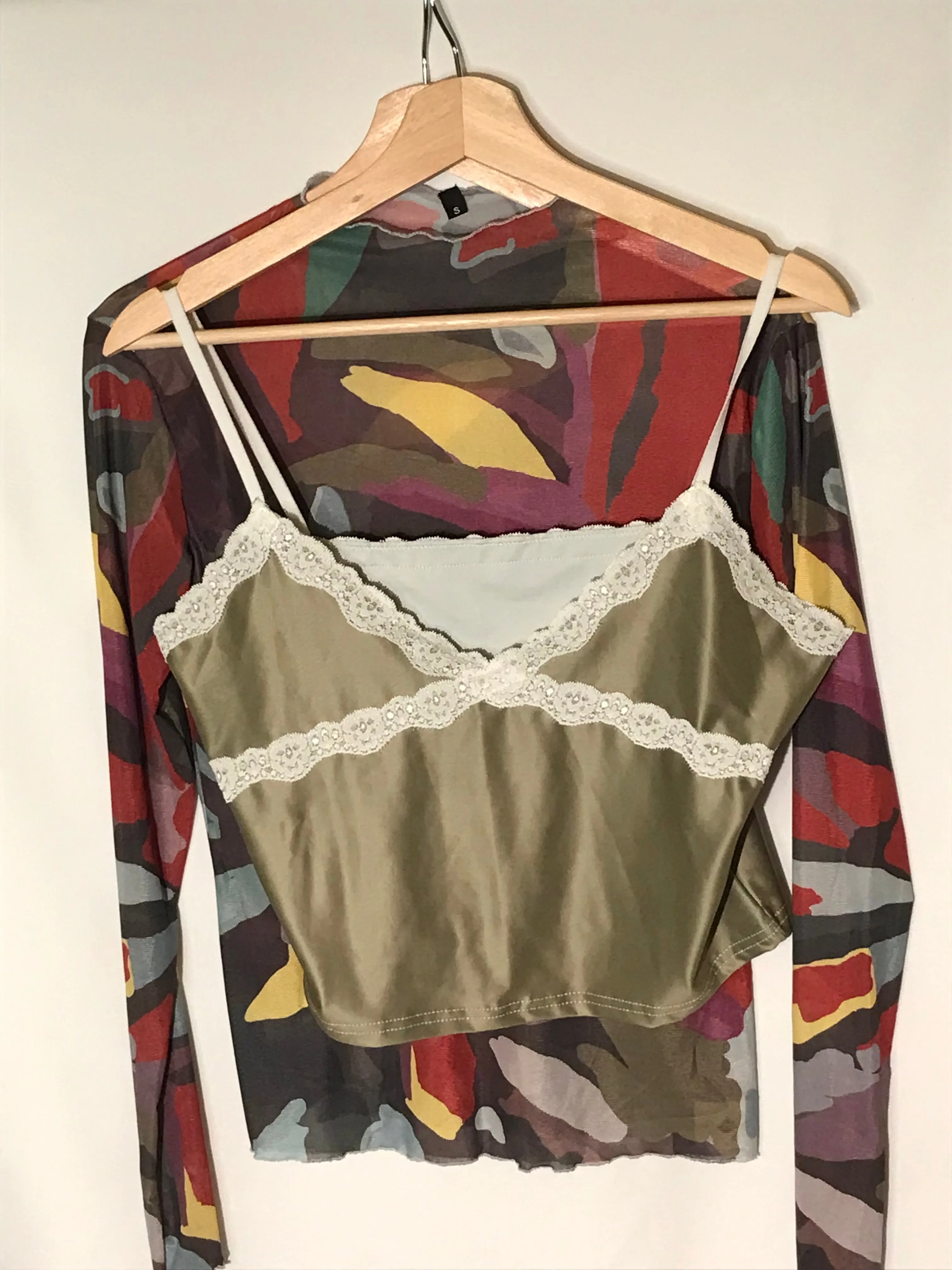 Burnished Leaf Mesh Top with Cami