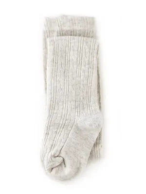 Cable Knit Tights - Heathered Ivory