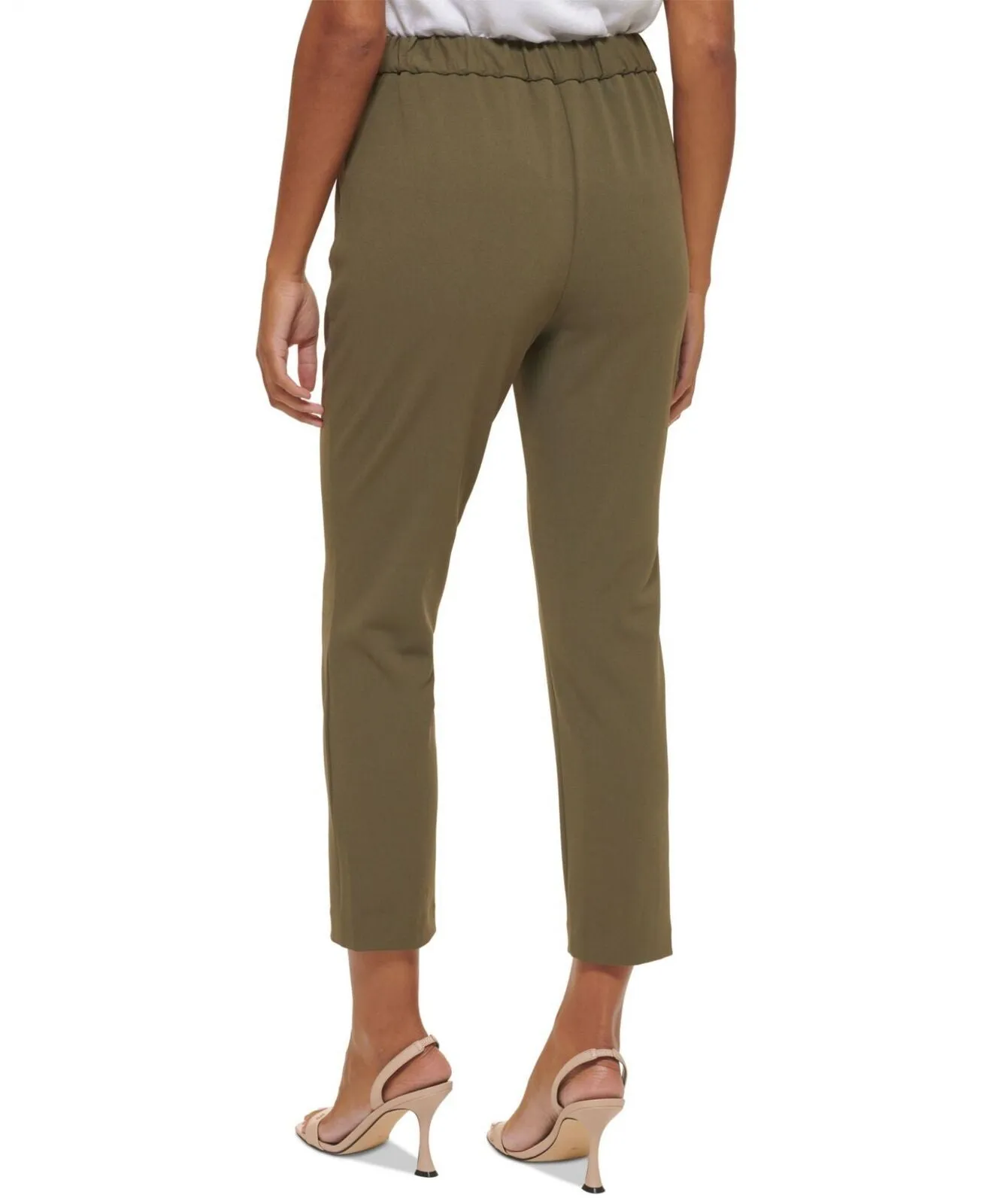 Calvin Klein Womens Petite Scuba Crepe Slim-Leg Pants T28PC533 Caper Green 12P