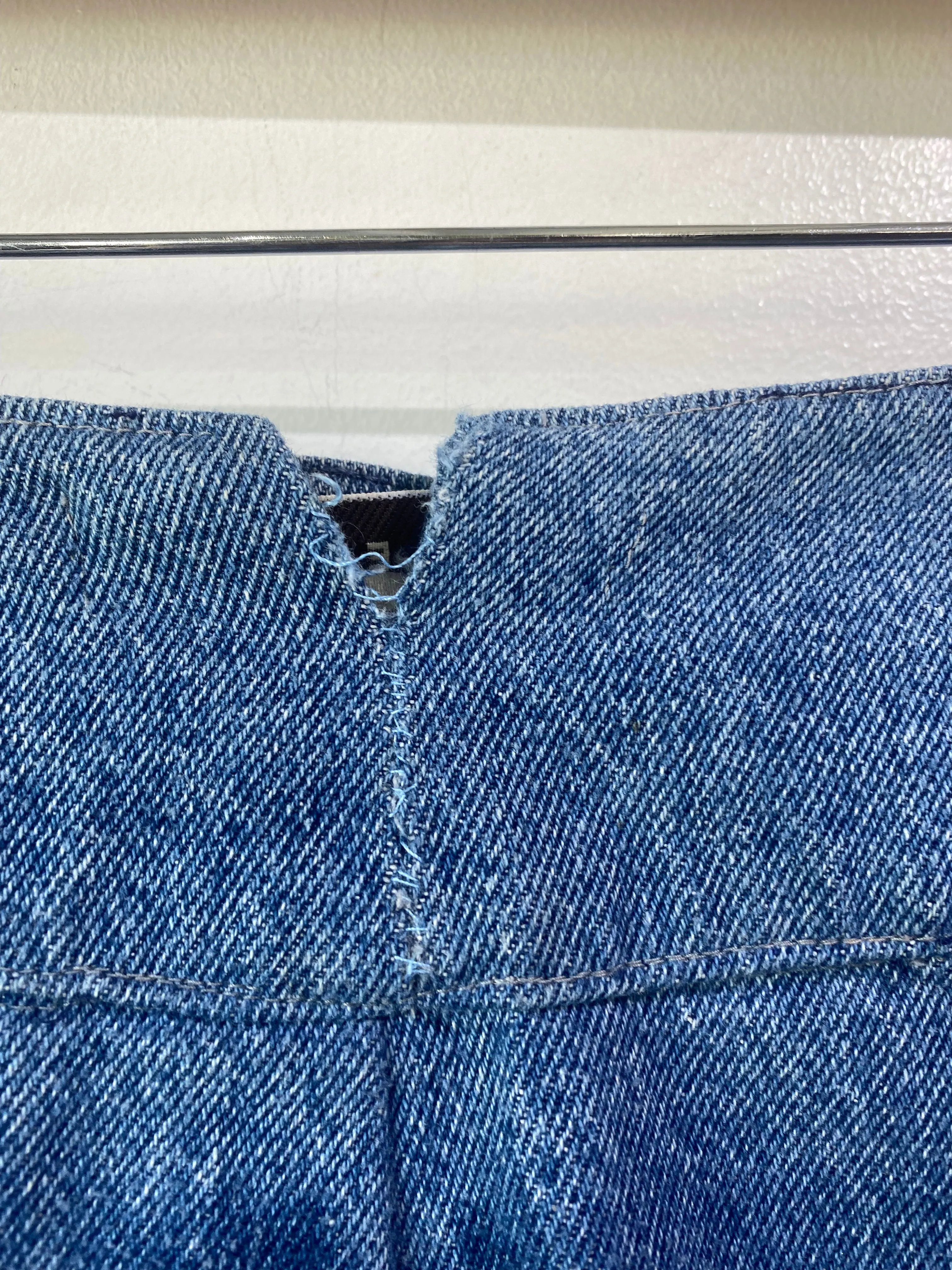 Celine Denim Waist Buckle Mini Skirt