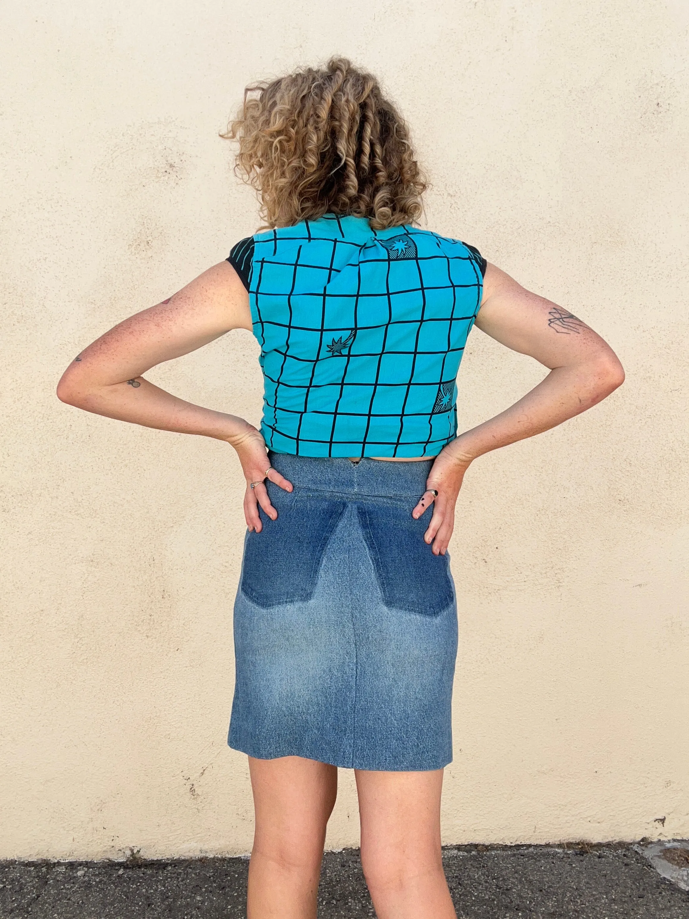 Celine Denim Waist Buckle Mini Skirt