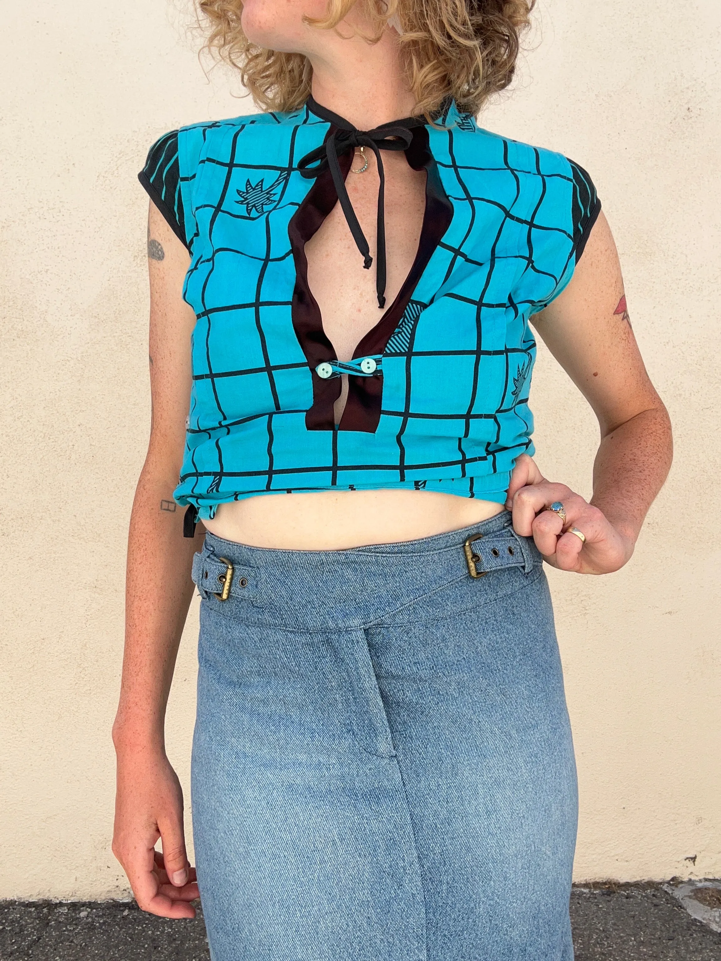 Celine Denim Waist Buckle Mini Skirt