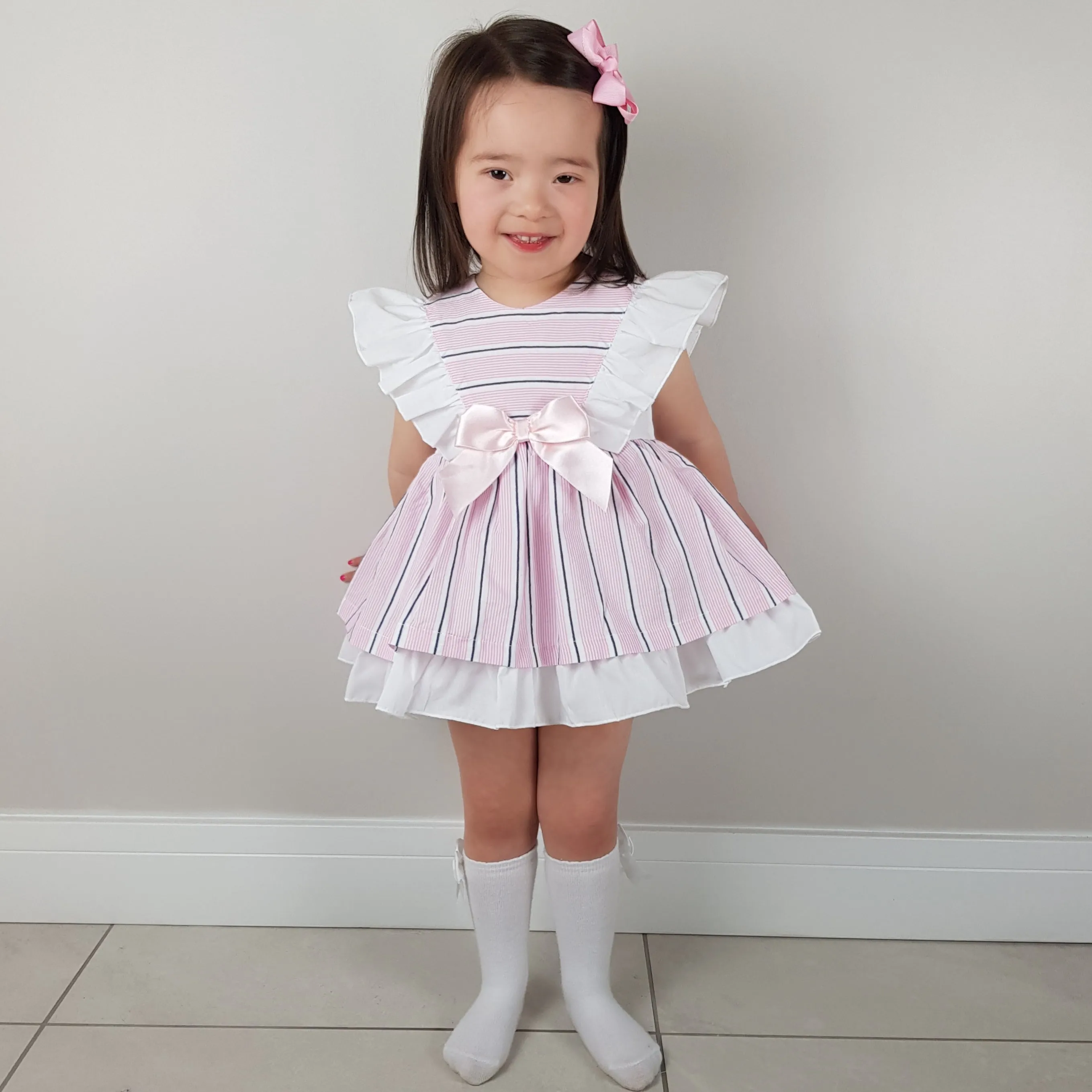 Ceyber Pink and Navy Stripe Dress Collection