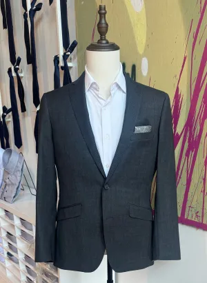 Charcoal Birdseye Suit Coat