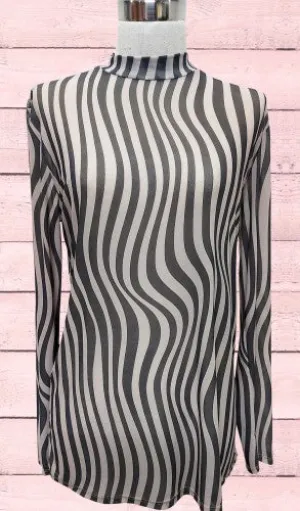 Charcoal Geo Sheer Mesh
