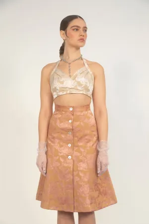 Cherub Halter Top-Tan/Creme Jacquard-Pre-Order