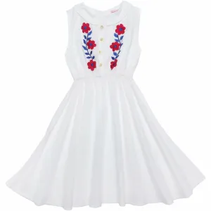 Cinnamon Dress - Eggshell with Hand Stitch