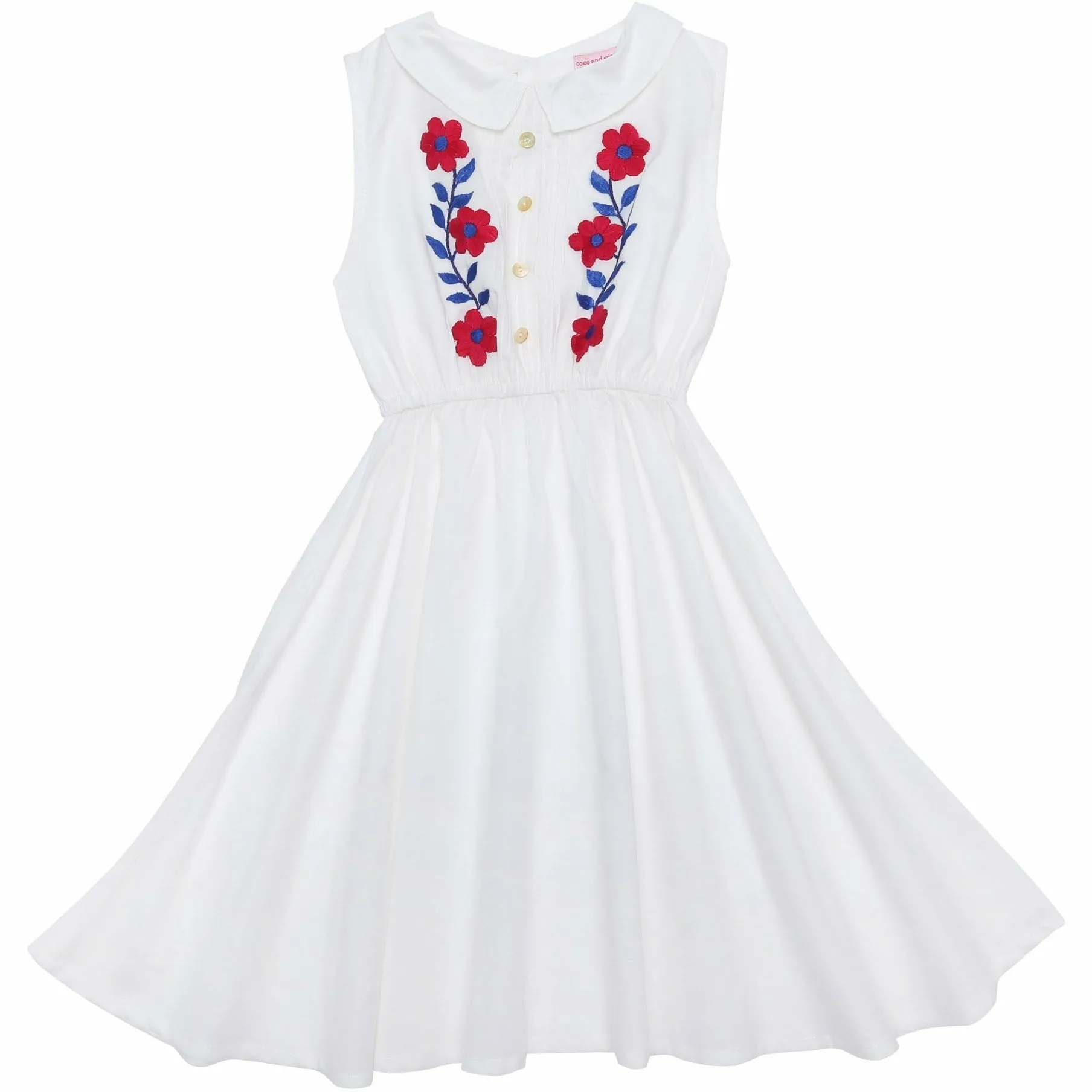 Cinnamon Dress - Eggshell with Hand Stitch