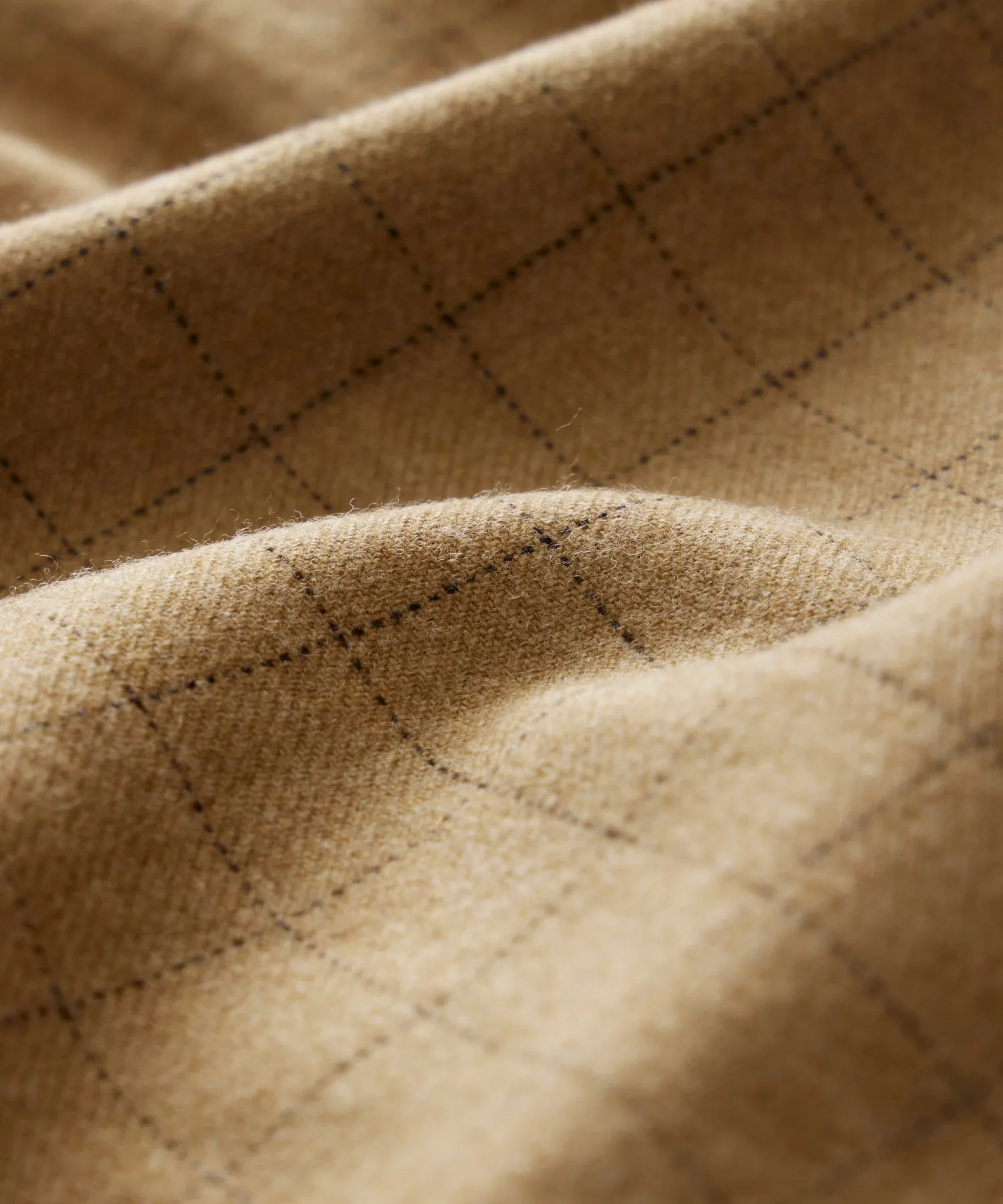 Classic Fit Italian Wool Field Overshirt in Tan Check